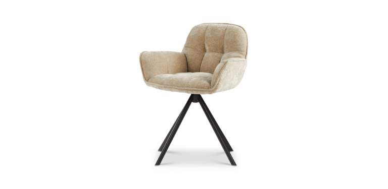 Eetkamerstoel Doris draai - Fiore - Shell - zwart