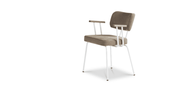 Eetkamerstoel Ted met arm - Portofino - Brown - Wit