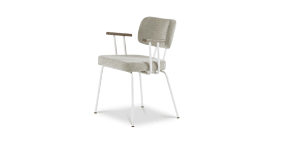 Alternative view of Eetkamerstoel Ted met arm - Portofino - Multigrey - Wit