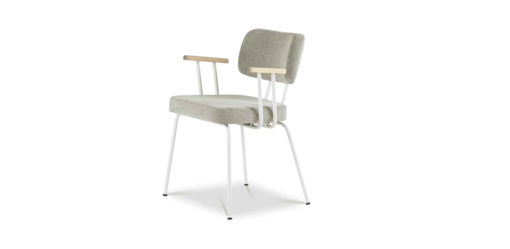 Eetkamerstoel Ted met arm - Portofino - Multigrey - Wit